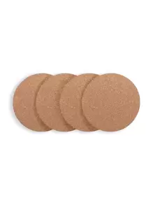 4-Piece Wooden Cork Coaster, 8.5-Inch Heat-Resistant, Suitable For Pots, Dishes And Plants, Kitchen And Dining Table Protection Pads, Home Accessories - Multicolor - View 11