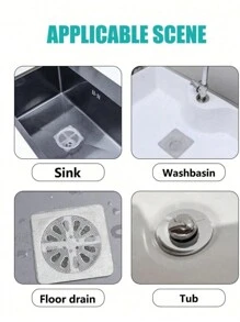50pcs Anti-Clogging Drain Filter, Hair Catcher For Shower And Bathtub, Easy Install Drain Filters Stickers, Disposable Drain Cover For Kitchen Sink And Laundry Room, Effectively Block Hair And Prevent Bugs