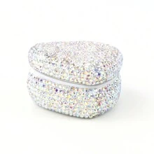 2pcs Jewelry Storage Box, Creative Proposal/Wedding Earrings Necklace Travel Portable Heart-Shaped Organizer