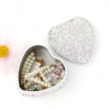 2pcs Jewelry Storage Box, Creative Proposal/Wedding Earrings Necklace Travel Portable Heart-Shaped Organizer