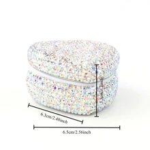 2pcs Jewelry Storage Box, Creative Proposal/Wedding Earrings Necklace Travel Portable Heart-Shaped Organizer