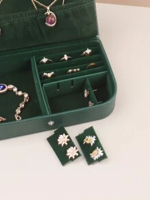 1 pièce Boîte à bijoux  portable pour ranger les bagues, boucles d'oreilles, colliers et bracelets, cadeau pour la rentrée scolaire