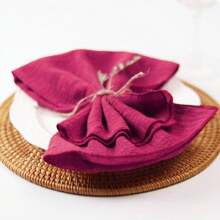 12 tấm lót bàn bằng polyester màu trơn viền mềm 32*32cm/12.6*12.6in, trang trí cho bàn ăn, tiệc sinh nhật, đám cưới, năm mới, giáng sinh, lễ tạ ơn, khăn trải bàn khách sạn cao cấp, khăn ăn nhà bếp, khăn lau trà - Màu Hồng Tươi - Xem 5