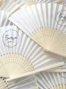 10 件个性化木扇、婚礼回礼、批量婚礼礼物、婚礼派对回礼、木扇、礼物、妻子礼物、多功能、装饰性、防霉、可重复使用、可爱、高品质、可爱、复古、色彩鲜艳、定制、个性化、独特、图形印刷 - 彩色 - 查看 3