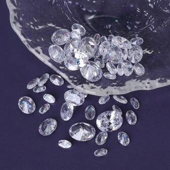 Transparent, Crystal-Bright, Cut Cubic Zirconia In An Egg Shape. Ideal For DIY Jewelry, Nail Art, Clothing Accessories, Mobile Phone Cases, Toys, Gifts, Decorations, And Ornaments.
