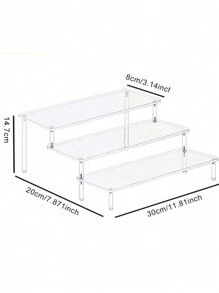 1 件透明亚克力组装楼梯甜点纸杯蛋糕桌面展示架，1-4 层糕点架，寿司拼盘，宴会冷菜分层架和甜点架圣诞礼物 - 圓柱腿款 - 查看 17