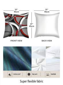 2 pièces Housse de coussin décorative en polyfleece à motif géométrique moderne