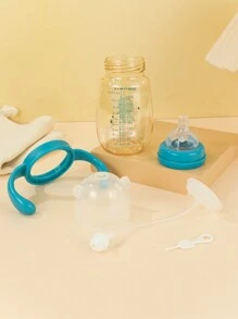 1 件 210ml/330ml 婴儿 PPSU 奶瓶，带手柄和吸管，自动喂食，卡通图案，附赠 2 个奶嘴 - 藍色 - 查看 3