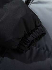 Men's Gradient Color Stand-Up Collar Faux Down Jacket, Loose And Warm Long-Sleeved Stand-Up Collar Down Jacket, Winter Gift