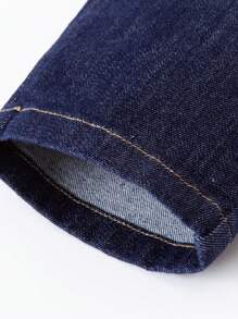 mini bala Tween Boys Tapered Jeans, Soft And Spring Wear - Denim Dark Blue - View 8