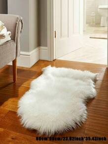 Solid Fluffy Rug, White Plush Warm Floor Mat For Living Room, Bedroom ,Room Decor - White - View 7