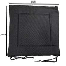 Cojín para Silla-40X40CM con Lazos, Cojín Antideslizante para Asiento de Silla para Uso Interior y Exterior, Negro