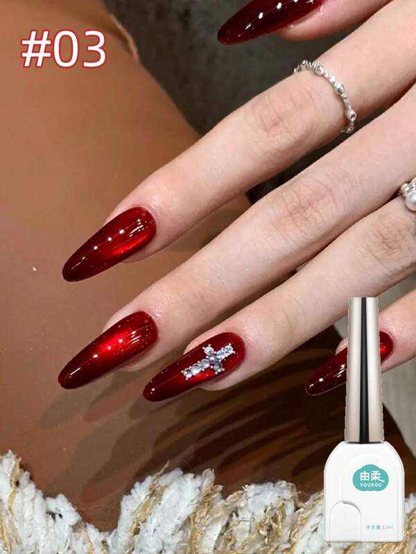 1 Bottle 12ML Teirande's Summer Series Cat Eye Nail Polish Gel, 2025 New Icy Glass Bead Cat Eye Design, Professional Salon Use, Summer Nails, Basic Nail Polish Gel, Suitable For Travel, Gift For Women And Girls, Home DIY Manicure Salon