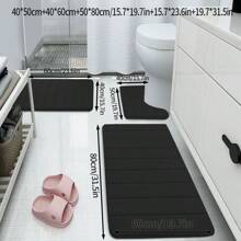 3 件套记忆泡沫浴垫套装：条纹浴室地毯，舒适、吸水、快干，适合家居装饰、女士情人节礼物生日男友女友家居浴室装饰地毯户外地毯门垫秋季装饰浴室配件返校入口装饰 - 3pc橫條壓花 - 查看 15