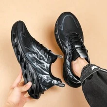 轻质刀片鞋底休闲跑步鞋 - 黑色 - 查看 2