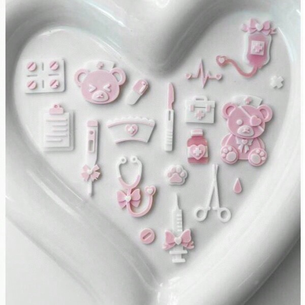 Bear Doctor Resin Casting Mold, Silicone Mold Accessories, Resin Liquid Mold, Resin Keychain Silicone Mold, Resin Molds