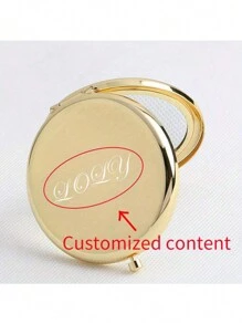 Espejo de maquillaje personalizado - Regalo de San Valentín personalizado, elegante de acero inoxidable, espejo plegable portátil de viaje, espejo de bolsillo para maquillaje personalizado con aumento - regalo perfecto para damas de honor o festividad de Ramadán
