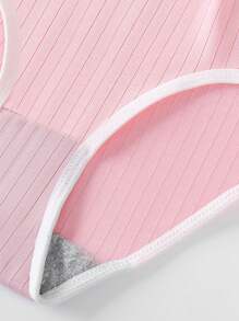 Set di 12 pezzi di mutandine minimaliste a maglia tinta unita con decorazione fiocco carino, in colori assortiti, per ragazze adolescenti