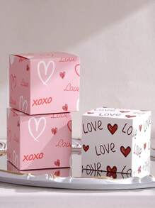 6pcs Elegant Mini Gift Boxes Burgundy Red Gift Boxes With "Love" Pattern. Perfect For Candies, Chocolates And Small Gifts. Perfect For Valentine's Day, Weddings, Anniversaries And Celebrations. Chic Gift Packaging For Special Occasions