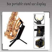 Foldable Alto Saxophone Stand - Portable And Compact Tenor Saxophone Stand With Adjustable Height Construction - Perfect For The Busy Musician