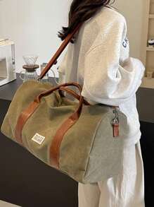 Vintage Style Large Capacity Travel Duffle Bag - Waterproof Canvas, Suitable For Sports, Gym And Camping Toiletry Bag Wash Bag Toiletry Travel Bag Makeup Storage Beach Beach Bag Vacation Holiday Essentials School Supplies Travel Essentials Ladies For College Dorm Bathroom For Suitcase Overnight Bag Gym Bag Weekend Bag Duffel Bag For Luggage Carry On Bag College Bag Luggage Bags Weekender Bag Hospital Bag Waterproof Bag Winter