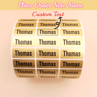 Autocollants personnalisés avec étiquette dorée, personnalisation personnalisée imperméable, facile à coller sur différentes surfaces, convient à diverses occasions, bouteilles d'eau, sacs d'école, papeterie, vêtements, sacs, autocollants pour boîtes à lunch, fournitures de bureau, etc.