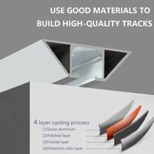 1 Set Of Aluminum V-Shaped Invisible Ultra-Thin Curtain Track - Adjustable Spliced Shower Curtain Track, Ceiling Or Wall-Mounted Curtain Sliding Monorail, Silent Sliding, Suitable For Home And Bathroom (Color: Black, White) Home Bathroom Decor Fall Decor Bathroom Accessories Back To School