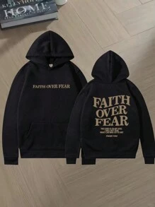 Sudadera con capucha cristiana "La fe sobre el miedo", sudadera cristiana, sudadera con capucha de Jesús, sudadera de moda, camiseta con versículo bíblico, ropa unisex estética