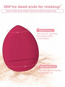 6/14/20/34PCS All-In-One Makeup Tools Set 20 Premium Cosmetic Brushes Beauty Sponges Triangle & Round Powder Puffs Plush Bow Hairband Wristbands Silicone Brush Cleaning Bowl Complete Daily Full Face Makeup Applicator Kit For Beginners - Multicolor - View 7