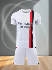 Customized Logo For Youth Girl's Sportswear, Personalized Customization DIY, Customization Belongs To You Uniquely"-2024 Customizable AC Milan-Inspired Teen Girls Football Kit (Ages 13-16) - Personalized Jersey And Shorts Set, Home Design Style"
