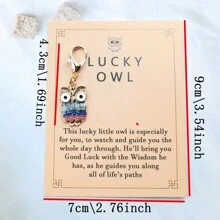 女士幸运猫头鹰，可爱猫头鹰钥匙扣，情人节生日礼物，送给朋友、姐妹的礼物，女士汽车配件包包挂饰，校园卡通哥特风Y2K礼物，送给母亲、父亲、毕业生和老师的礼物 - 彩色 - 查看 5