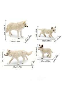 1pc Resin Arctic Wolf Figurine, Creative Desktop Craft, Wildlife Wolf Model, Static Desk Ornament, Perfect For Christmas Decor, Home & Kitchen Decor, No Power Required