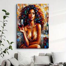Sensual Nude Model Poster With Curvy Figure - Perfect For Home, Cafe, Bar, Or Man Cave Wall Decor - Canvas Print - 紅白色 - 查看 1