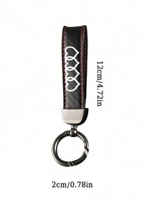 1pc Faux PU Leather Car Keychain 360 Degree Rotating Horseshoe Key Ring For Audi Auto Parts