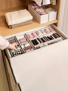 1pc Foldable Underwear And Tie Storage Box, Baby Clothing And Toy Storage Basket, Pants And Sweater Storage Box, Cabinet Drawer Storage Box, Underwear Storage Box, Home Decoration, Back To School Season, Student Dormitory Supplies.
