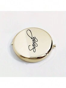 Espejo de maquillaje personalizado - Regalo de San Valentín personalizado, elegante de acero inoxidable, espejo plegable portátil de viaje, espejo de bolsillo para maquillaje personalizado con aumento - regalo perfecto para damas de honor o festividad de Ramadán