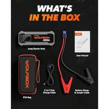 3000A Jump Starter 12V Car Battery Quick Charge 65W 16000mAh Portable Jump Starter Power Pack For 8L Gas 6L Diesel Engine With Booster LED Light Jump Box Cables - as pic - View 7