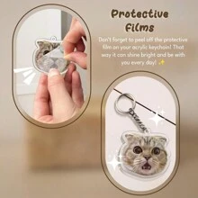 1pc Customized Photo Keychain, Acrylic Pet Keychain, Personalized Dog Keychain, Keychain With Customized Picture Sequines Colorful, Cute, Adorable, Funny, Kawaii Custom, Personalized, Unique, Customized Ideal Gifts For Him, Ideal Gifts For Her Her, Boyfriend, Girlfriend, Family, Friends, Pets, Children, Grandparents Personalized/Customized Keychain, Personalized Gifts For Women/Men