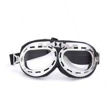 1 Paar Retro Harley Silberrahmen Brillen, Motorradbrille, Fahrradbrille, Retro WWII Brille, Outdoor Sport Windschutzbrille