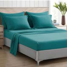 Piper 7-Piece Bed In A Bag Comforter Set Fluffy Soft Lightweight Bedding Honeycomb Quilted Stone-Washed Microfiber Comforter Set For All Season - Teal Blue - View 5