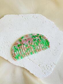 1pc Personalized Name Engraved Anti-Static Comb, Leopard, Cow, Marble Print Hair Brush Gifts For Christmas, Bridesmaid, Birthday, Anniversary, Party, Perfect Gift For Her, Mom,Multi-Functional,Space-Saving,Ornamental,Letter,Exquisite,Stylish,Vintage,Unique,Customized,Personalized,Custom,Ideal Gifts For Her,Girlfriend,Her,Grandparents,For Anniversaries,For Weddings