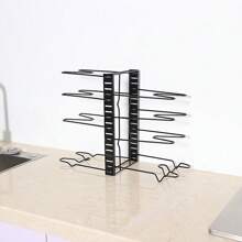 1pc Pot Rack Organizers, 8 Tiers Pots And Pans Organizer For Kitchen Organization & Storage, Adjustable Pot Lid Holders & Pan Rack, Lid Organizer For Pots And Pans With 3 DIY Method