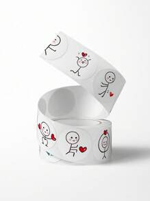 1 卷卡通火柴人可爱装饰贴纸，高品质剪贴簿贴纸，防水密封贴纸