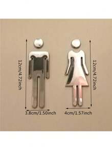 1set Toilet Signage Set Birthday - Silver - View 2
