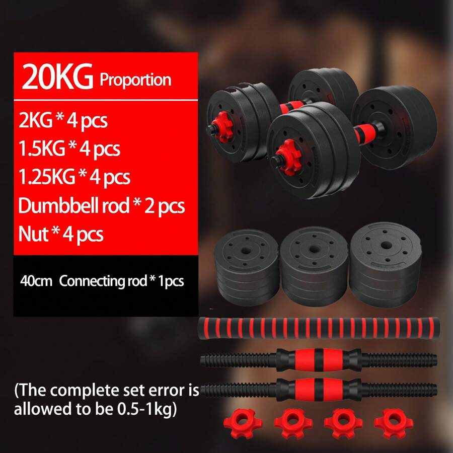 20kg/10kg Adjustable Dumbbell Set, Men Women Home Gym Fitness Equipment Arm Muscle Workout