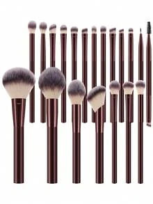 6/14/20/34PCS All-In-One Makeup Tools Set 20 Premium Cosmetic Brushes Beauty Sponges Triangle & Round Powder Puffs Plush Bow Hairband Wristbands Silicone Brush Cleaning Bowl Complete Daily Full Face Makeup Applicator Kit For Beginners - Multicolor - View 14
