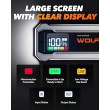 3000A Jump Starter 12V Car Battery Quick Charge 65W 16000mAh Portable Jump Starter Power Pack For 8L Gas 6L Diesel Engine With Booster LED Light Jump Box Cables - as pic - View 6