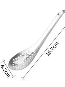 Stainless Steel Colander, Fish Roe Sauce Colander, Gourmet Filter Cooking Spoon - Silver - View 3