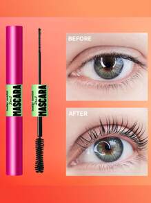 Rímel negro 2 en 1 de doble cabezal para pestañas gruesas y estilizadas, diseño de doble cara de moda, resistente a manchas, maquillaje de ojos para mujeres - Negro - Ver 5