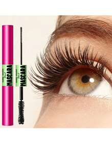 Rímel negro 2 en 1 de doble cabezal para pestañas gruesas y estilizadas, diseño de doble cara de moda, resistente a manchas, maquillaje de ojos para mujeres - Negro - Ver 4